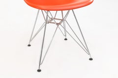 Set of 4 Charles & Ray Eames x Vitra DSR Rusty Orange Eiffel Tower Base Chairs