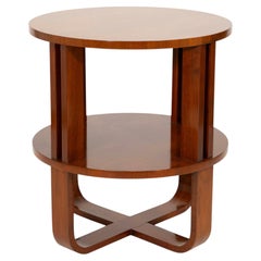 Elegant Ralph Lauren Home lamp table featuring a rich wood finish and a distinct