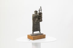 Arthur Schneider, Rabbi with Torah Modern Brutalist Bronze Sculpture Judaica Art