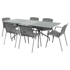 EMU Oasi Collection 6 Outdoor Patio Chairs & Table Contemporary Dining Set