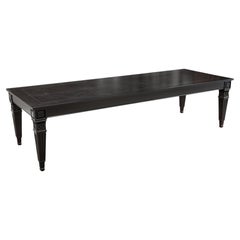Table basse rectangulaire Baker Furniture en bois d'ébène noir avec pieds sculptés