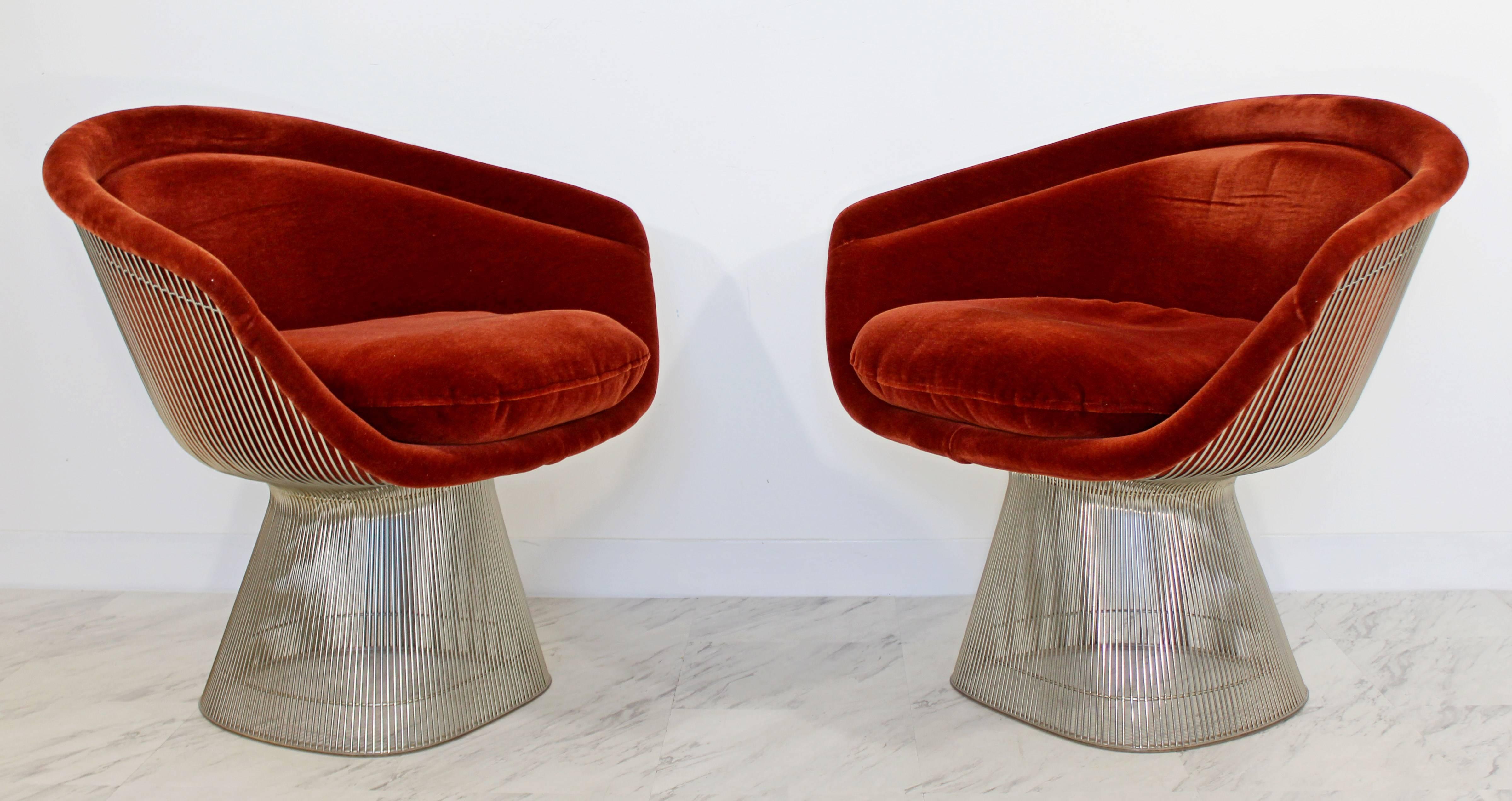 American Mid-Century Modern Pair of Original, 1960s Warren Platner Knoll Lounge Chairs