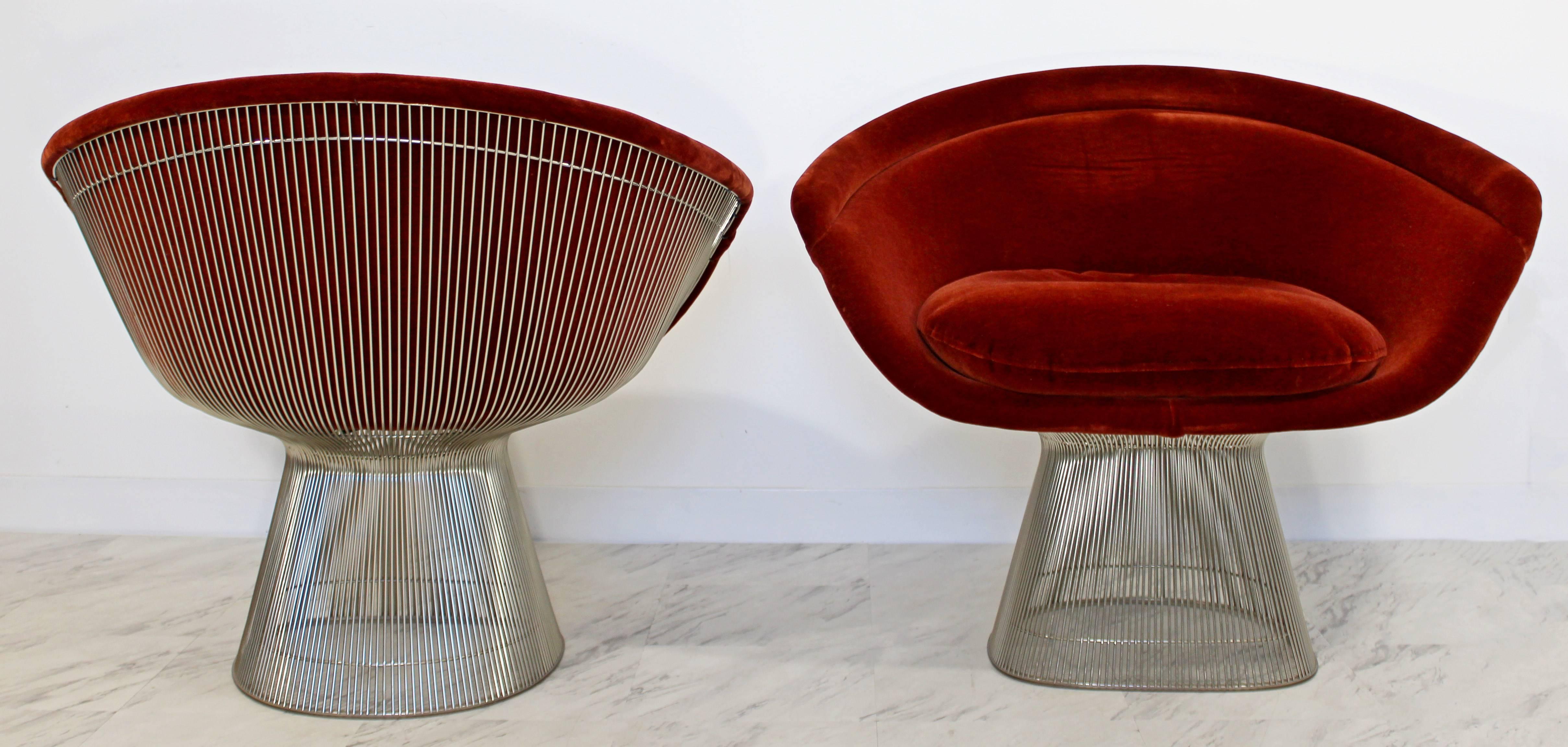 Mid-Century Modern Pair of Original, 1960s Warren Platner Knoll Lounge Chairs 1