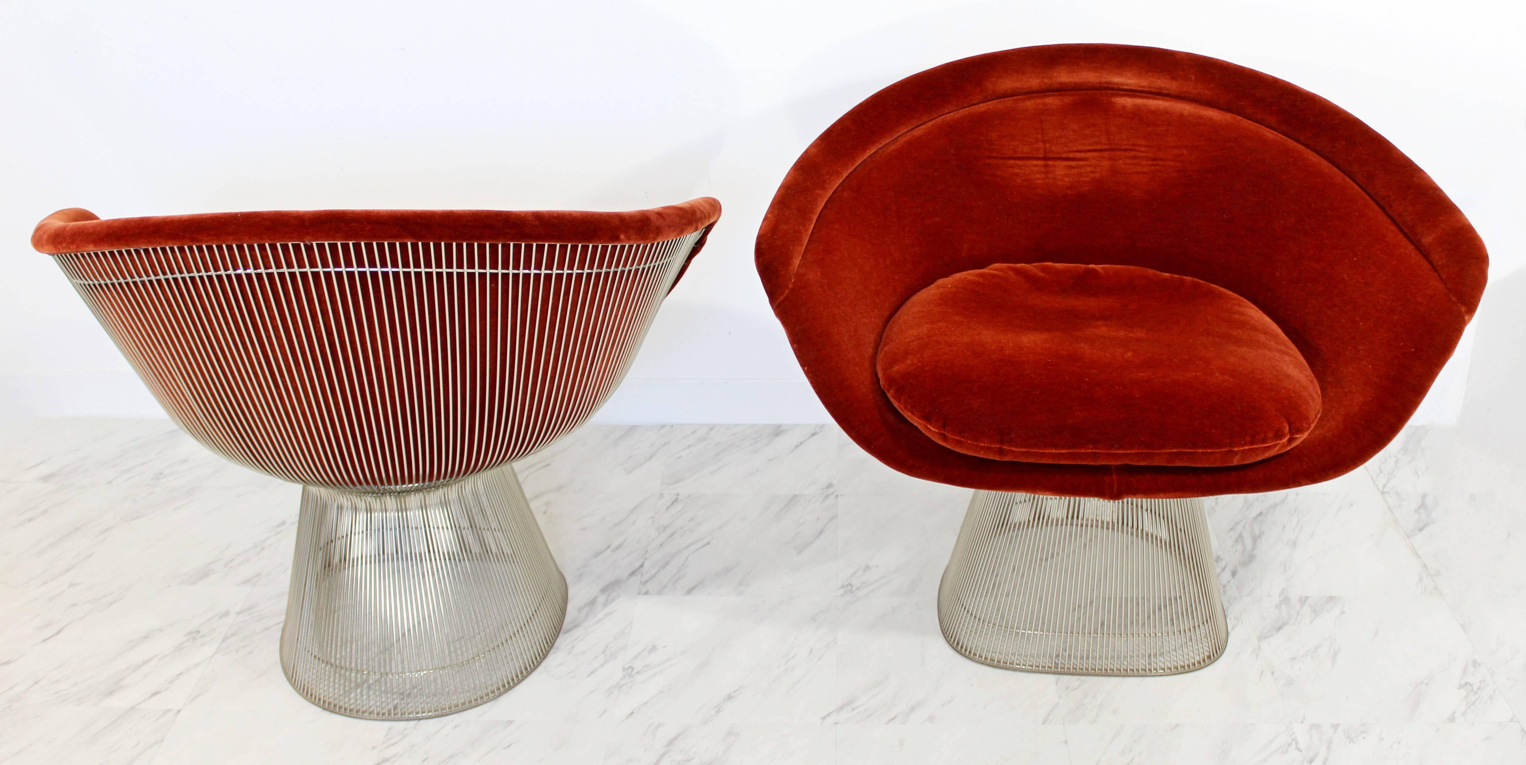 Mid-Century Modern Pair of Original, 1960s Warren Platner Knoll Lounge Chairs 2