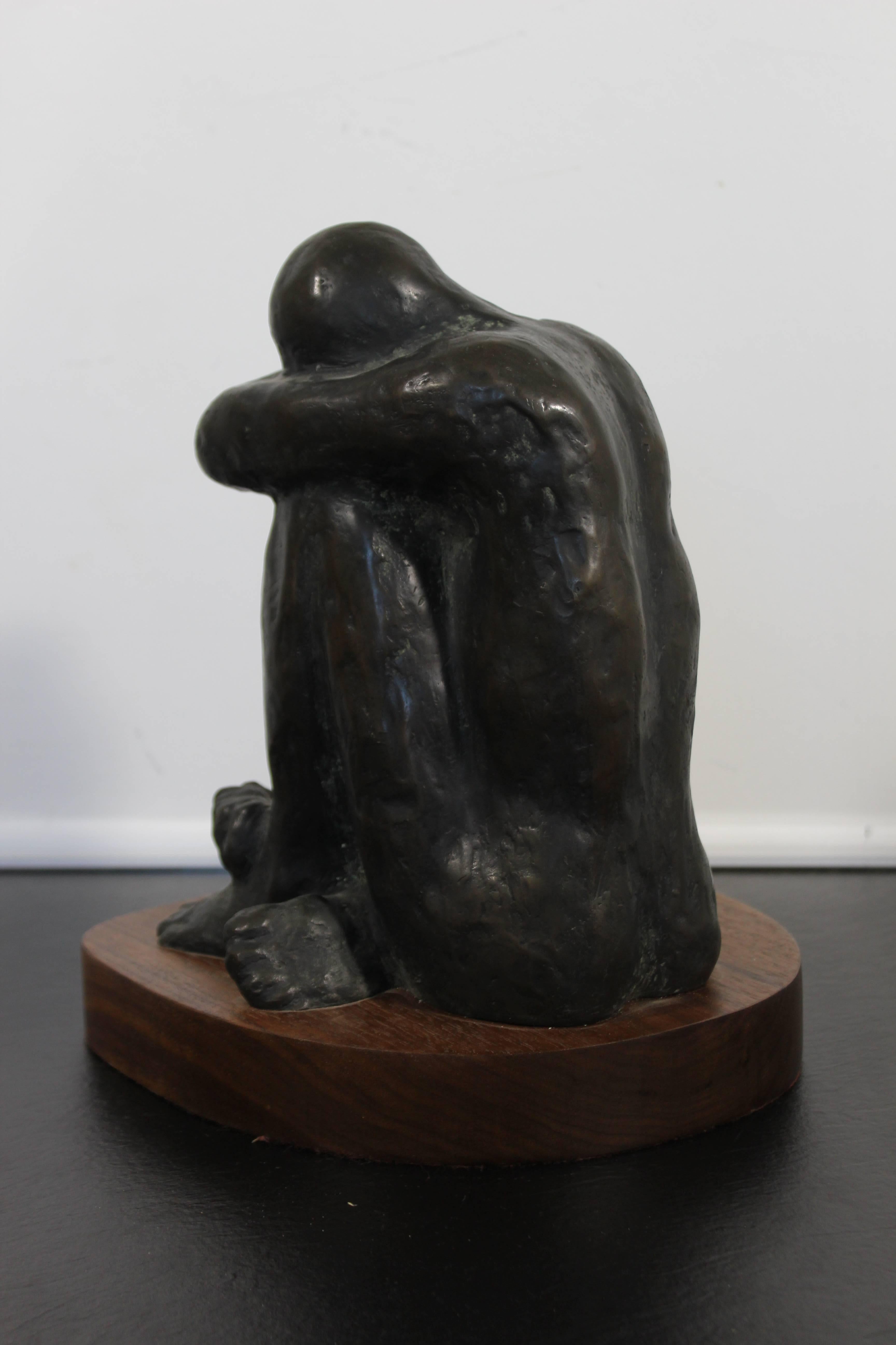 Despair Bronze Figurative Table Sculpture by Charles Masse 3/12, 1989 1
