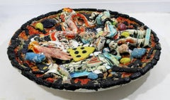 Contemporary Viola Frey Large Original Ceramic Pottery Charger Plate Signed 1992