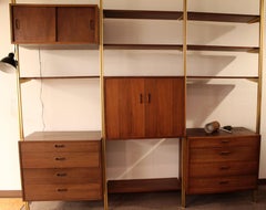 Mid-Century Modern George Nelson Omni System Wall Cabinet 3 Bay Unit