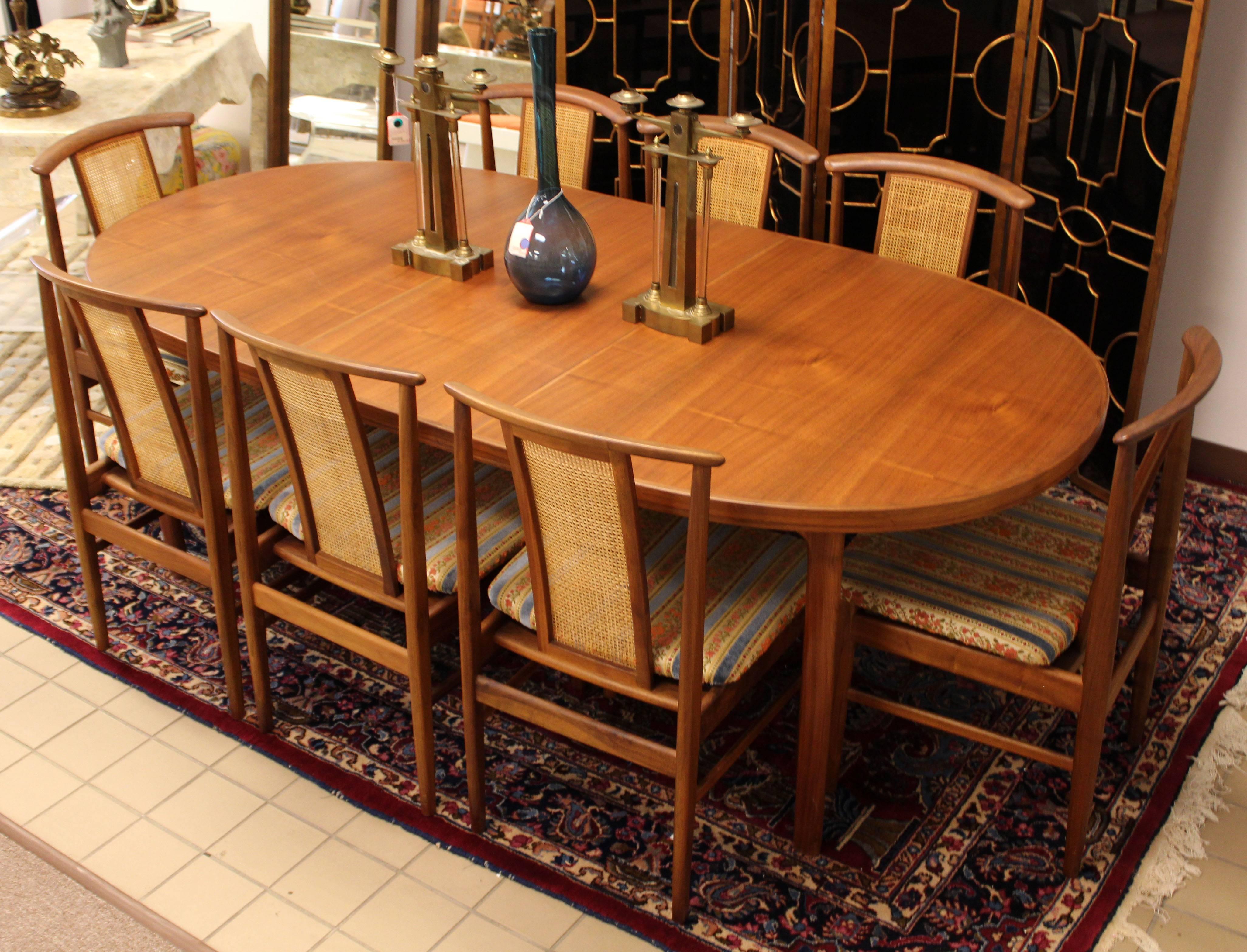 Mid-Century Modern Folke Olsson DUX Dining Set, 1960s, Teak and Cane In Good Condition In Keego Harbor, MI