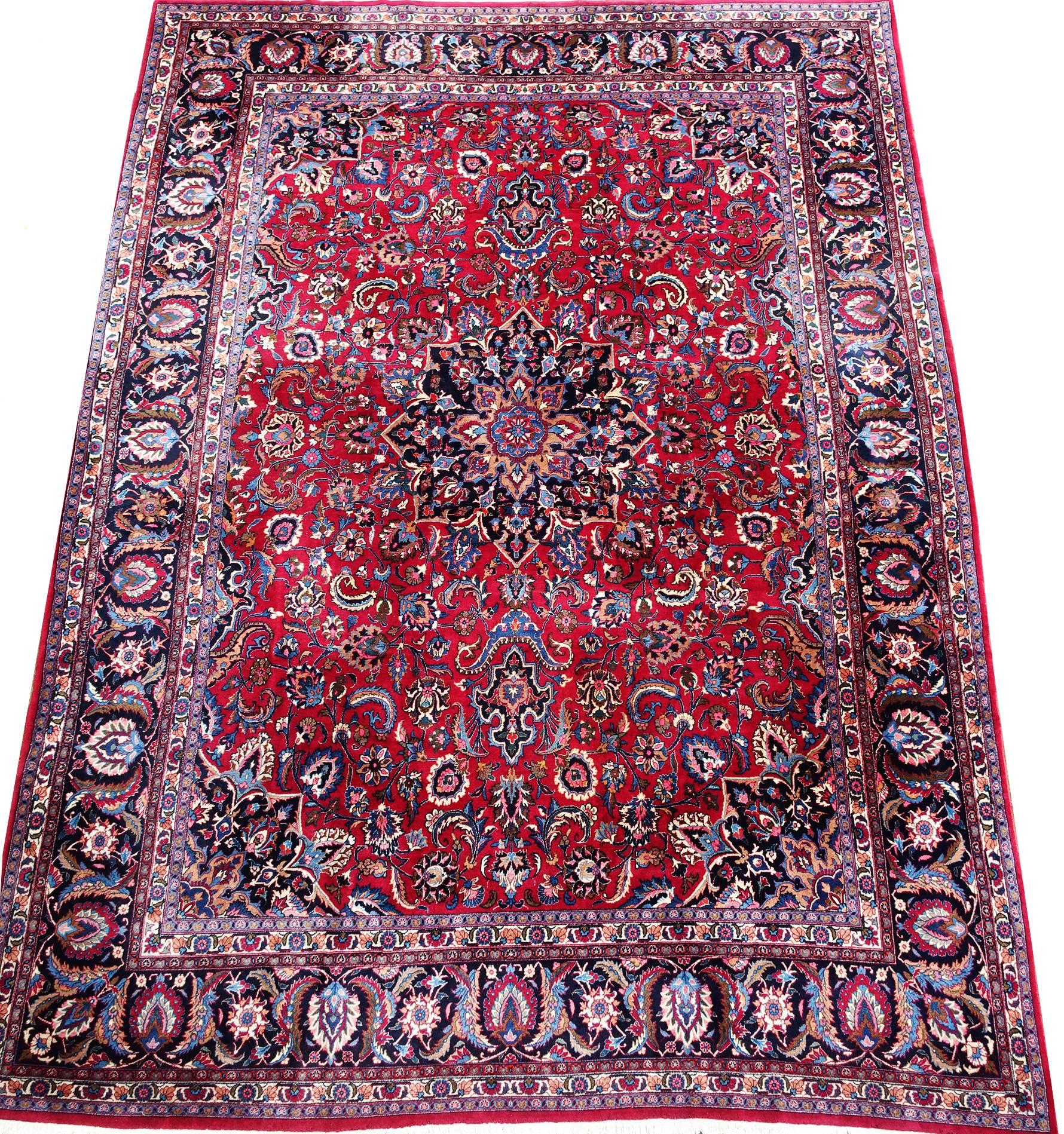Authentic oversize Persian Khorasan circa 1970s circa 410 x 296cm or 13.0 by 9.6 feet
Material: Wool on cotton
Manufacturing period: 1950-1999
This is an authentic and gorgeous fine 1970s Persian Khorasan 
Description: 
Origin: Iran / Khorasan
