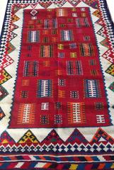 Authentic Mid-20th Century Persian Qashqai Ghelim, 'Kilim'