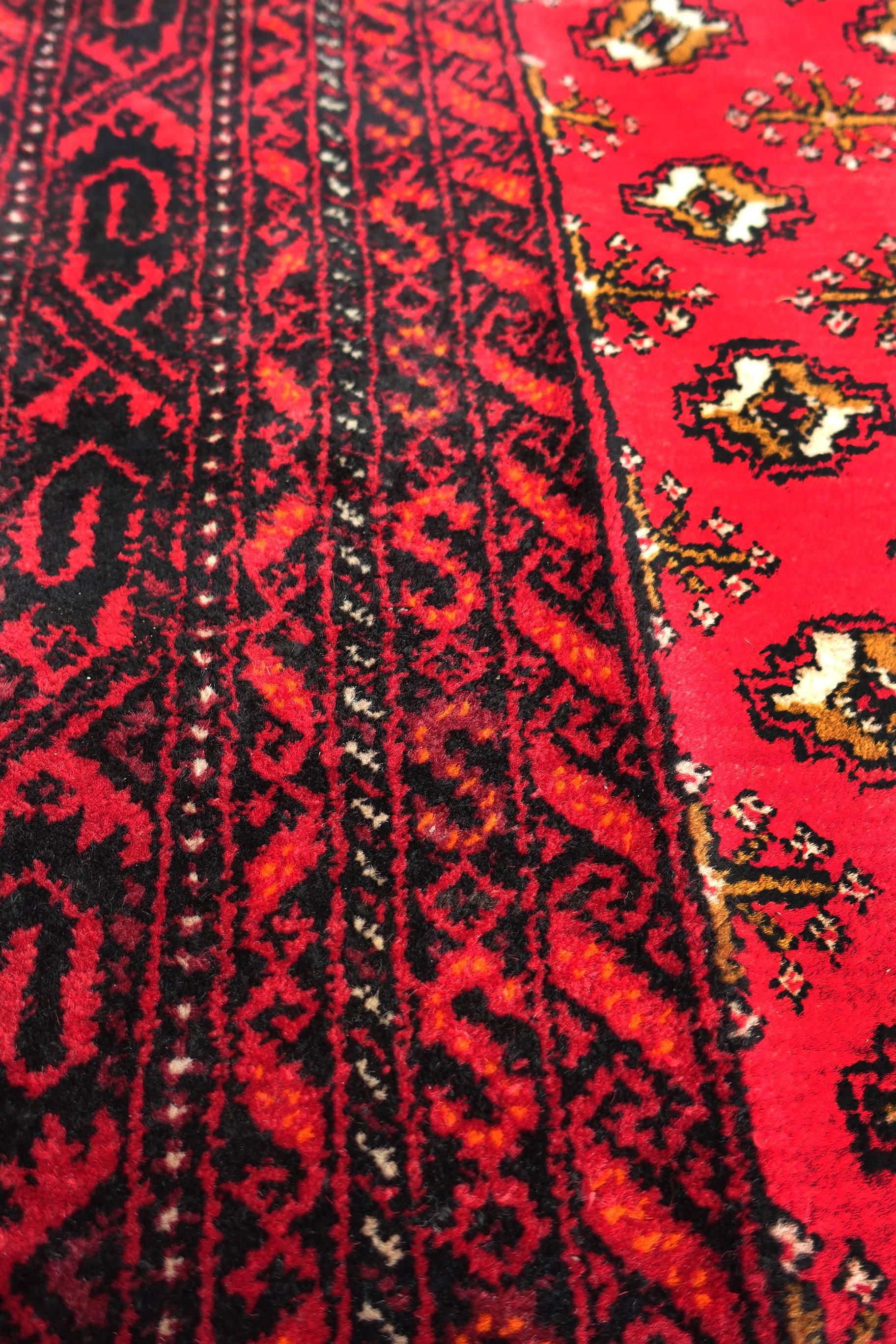 20th Century Vintage Persian Tekke Carpet in Kork Wool and Goat Hair