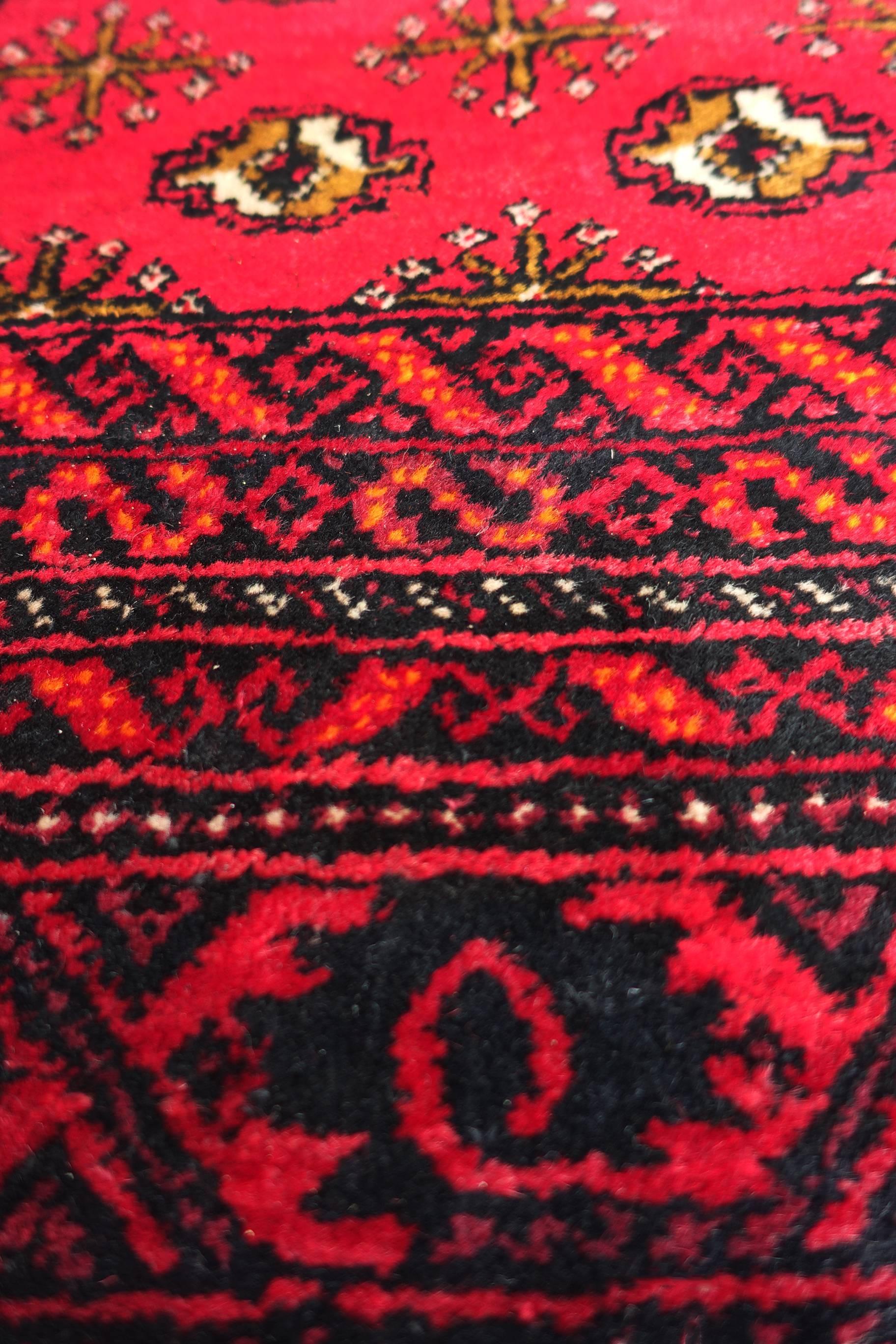 Vintage Persian Tekke Carpet in Kork Wool and Goat Hair 3