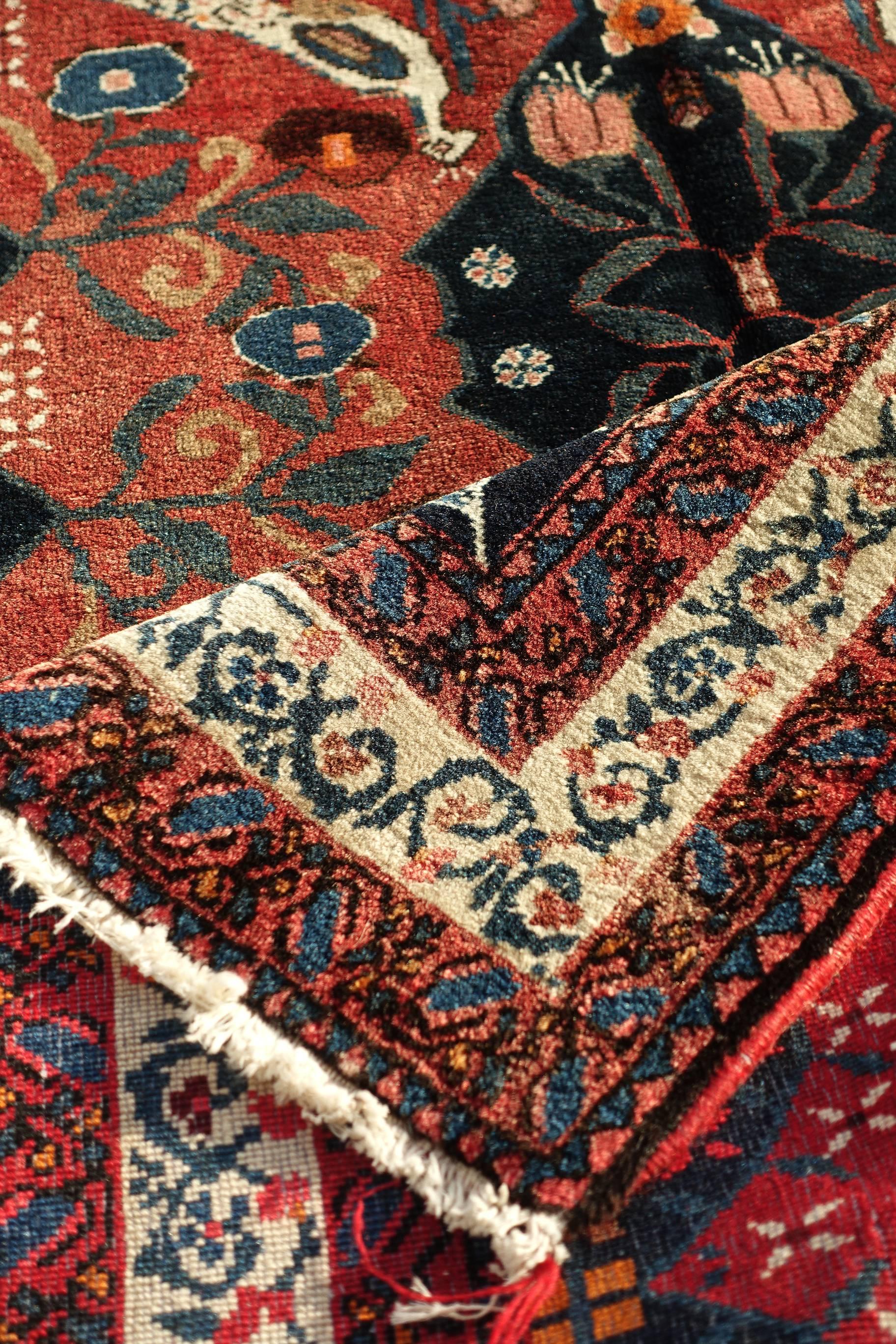 Mid-20th Century Vintage Abadeh with Avian Motifs Masterpiece For Sale