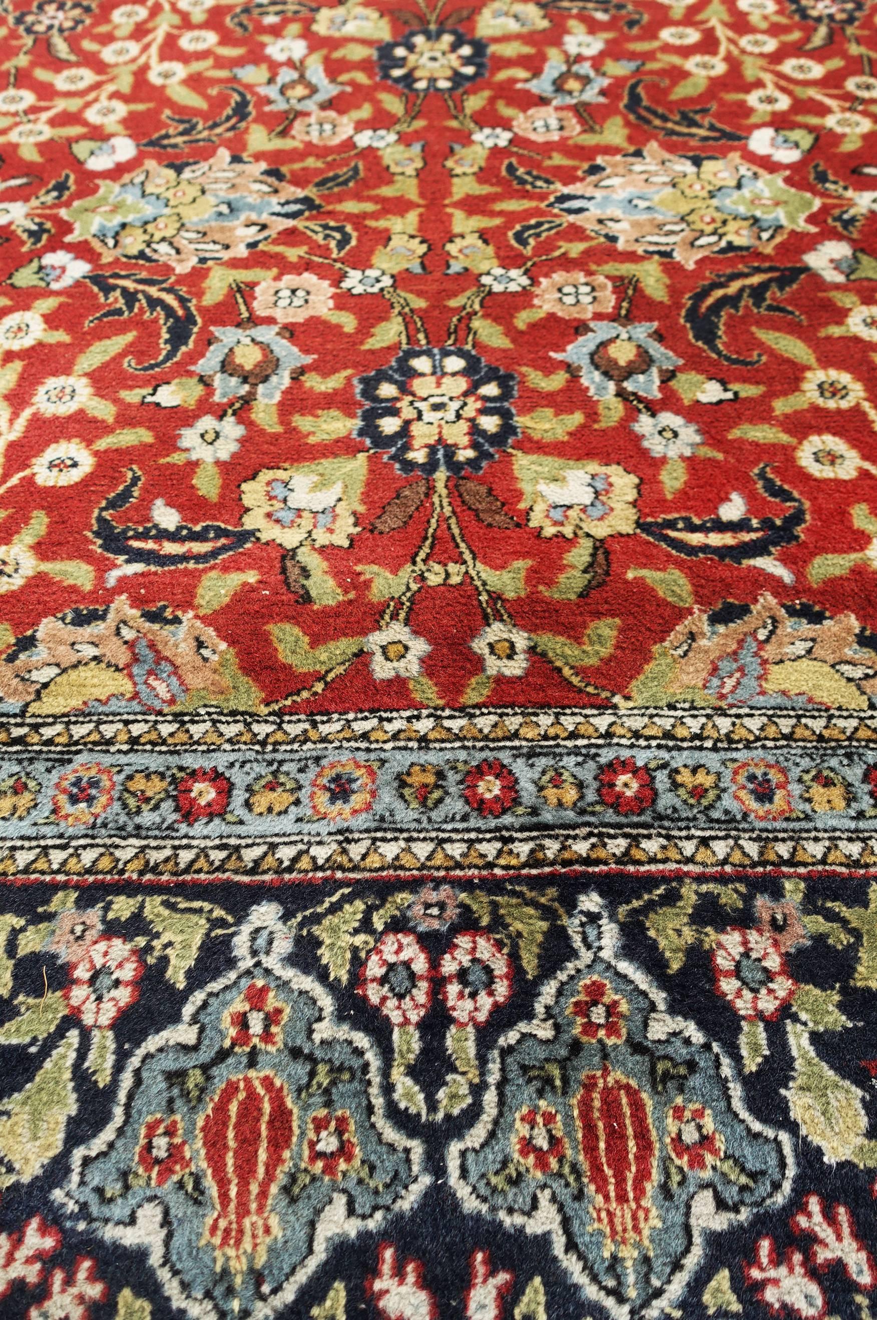 Vintage Wool Turkish Hereke Carpet For Sale 2