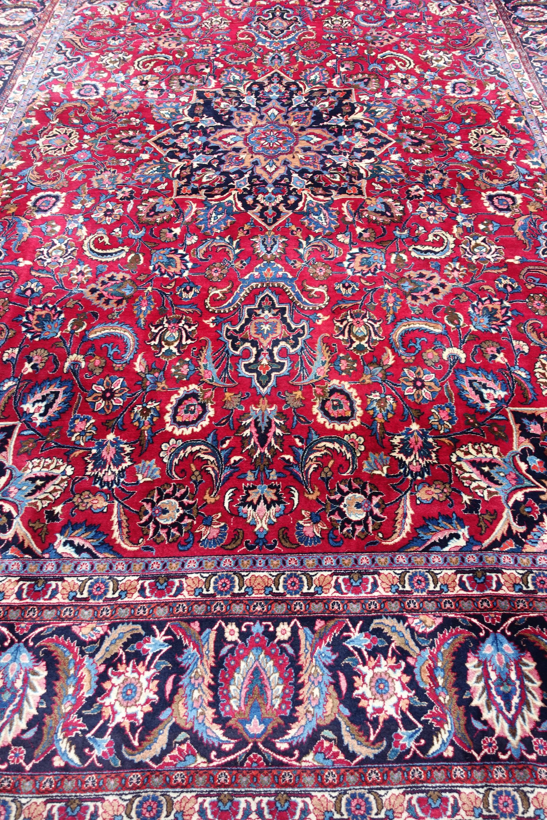 Hand-Knotted Extra Large Vintage Persian Khorasan Carpet