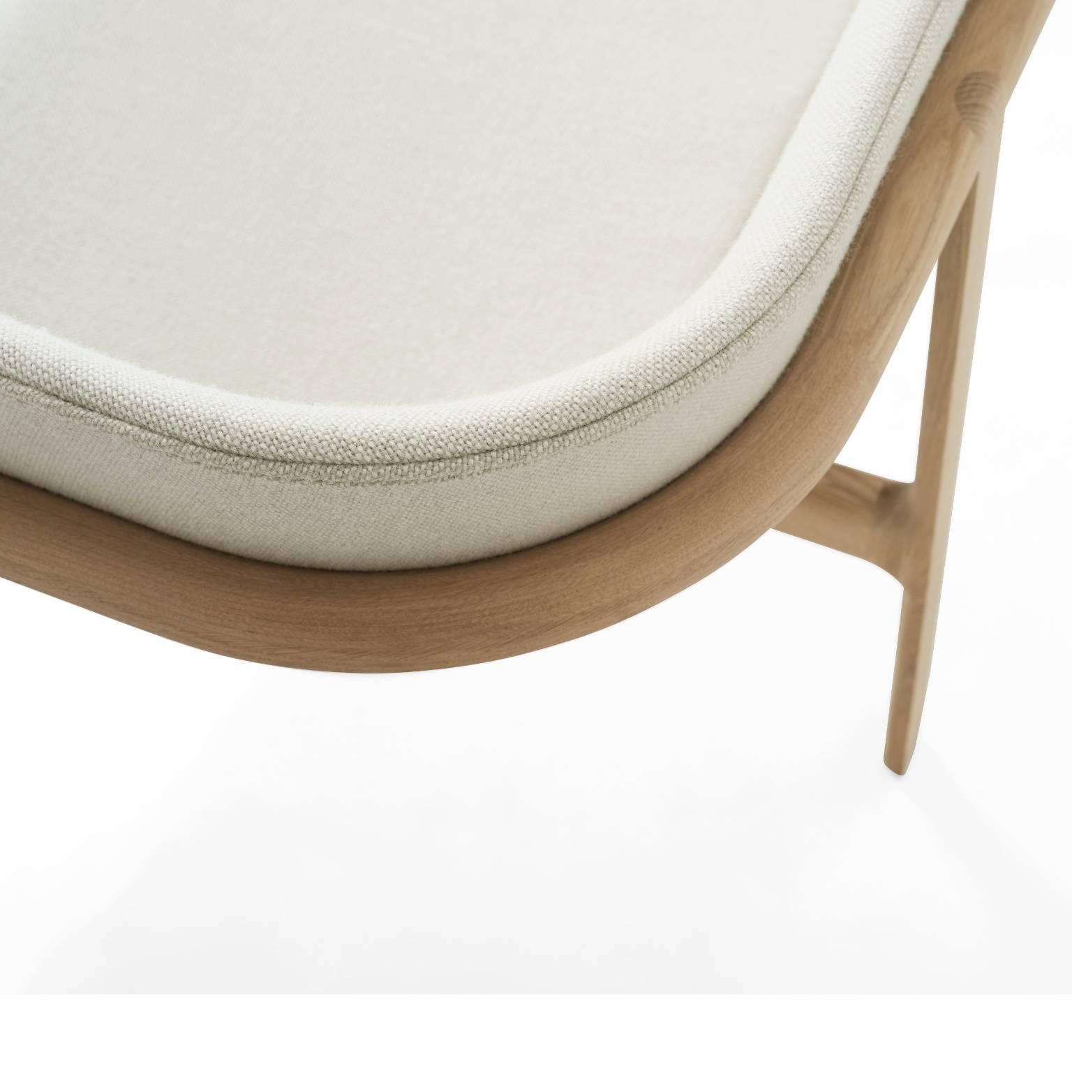 Scandinavian Modern Tailor Lounge Sofa by Rui Alves, Natural Oak with Light Grey Fabric