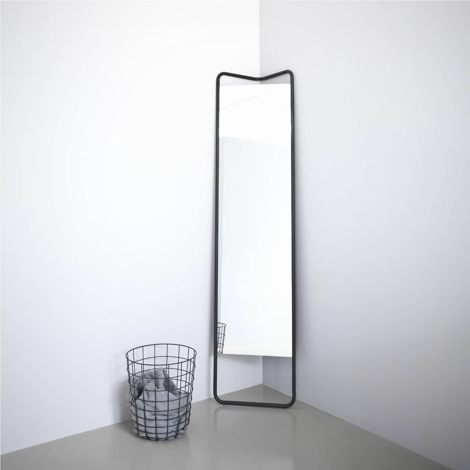 Scandinavian Modern Kaschkasch Floor Mirror by Kaschkasch Cologne, Black Frame