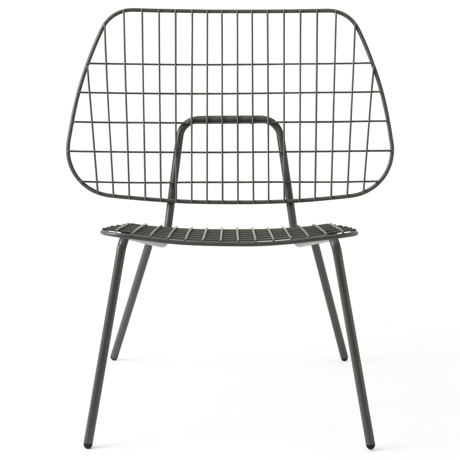 Scandinavian Modern Wm String Lounge Chair by Studio WM, in Two-Pack, Black Steel Frame