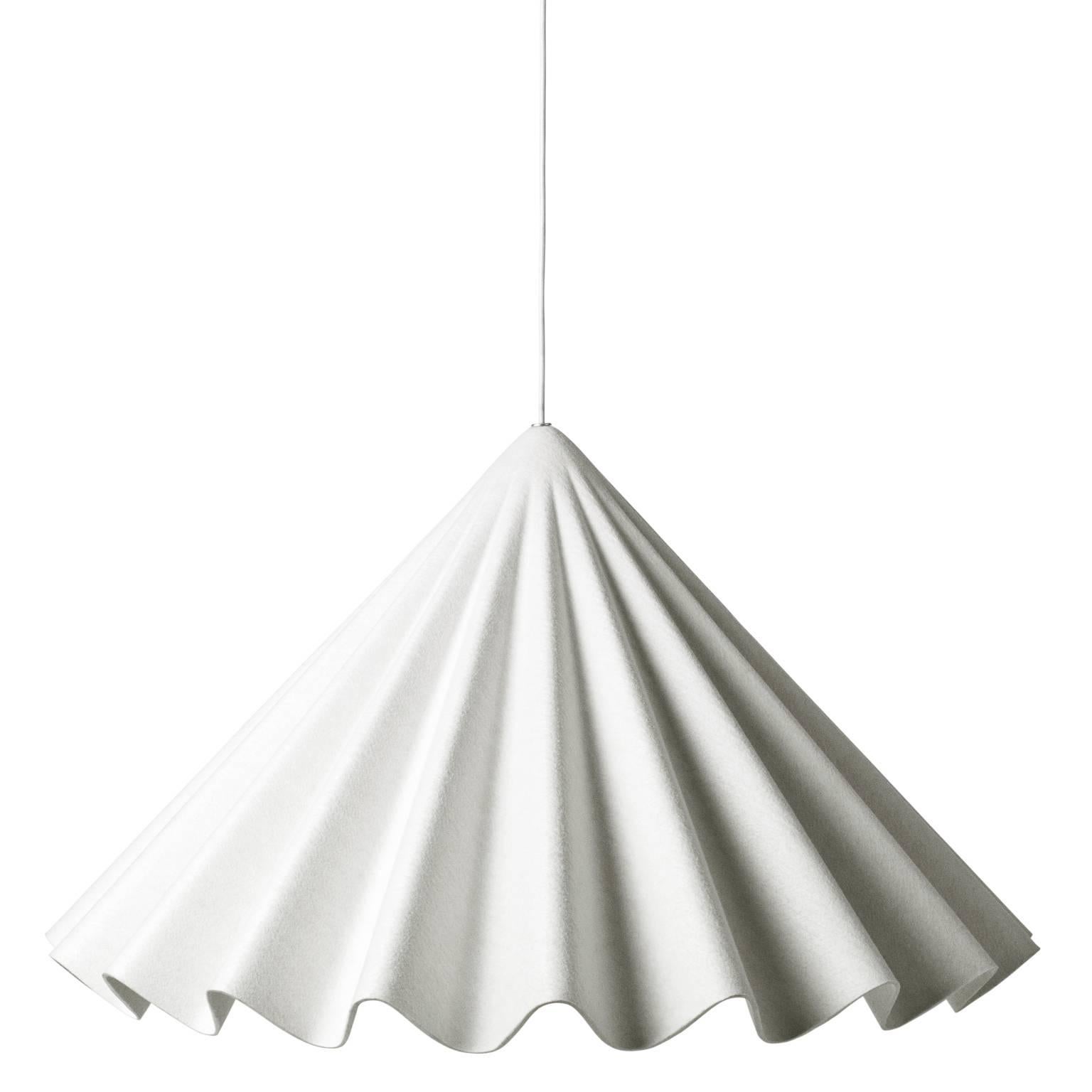 Dancing Pendant by Iskos-Berlin, Fabric Lighting in White Felt For Sale