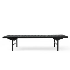 Align Daybed by Anita Johansen, in Black Oak and Black Leather Upholstery