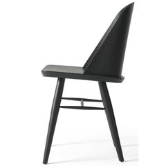 Synnes Dining Chair by Falke Svatun, Black Ash, Swappable Glides