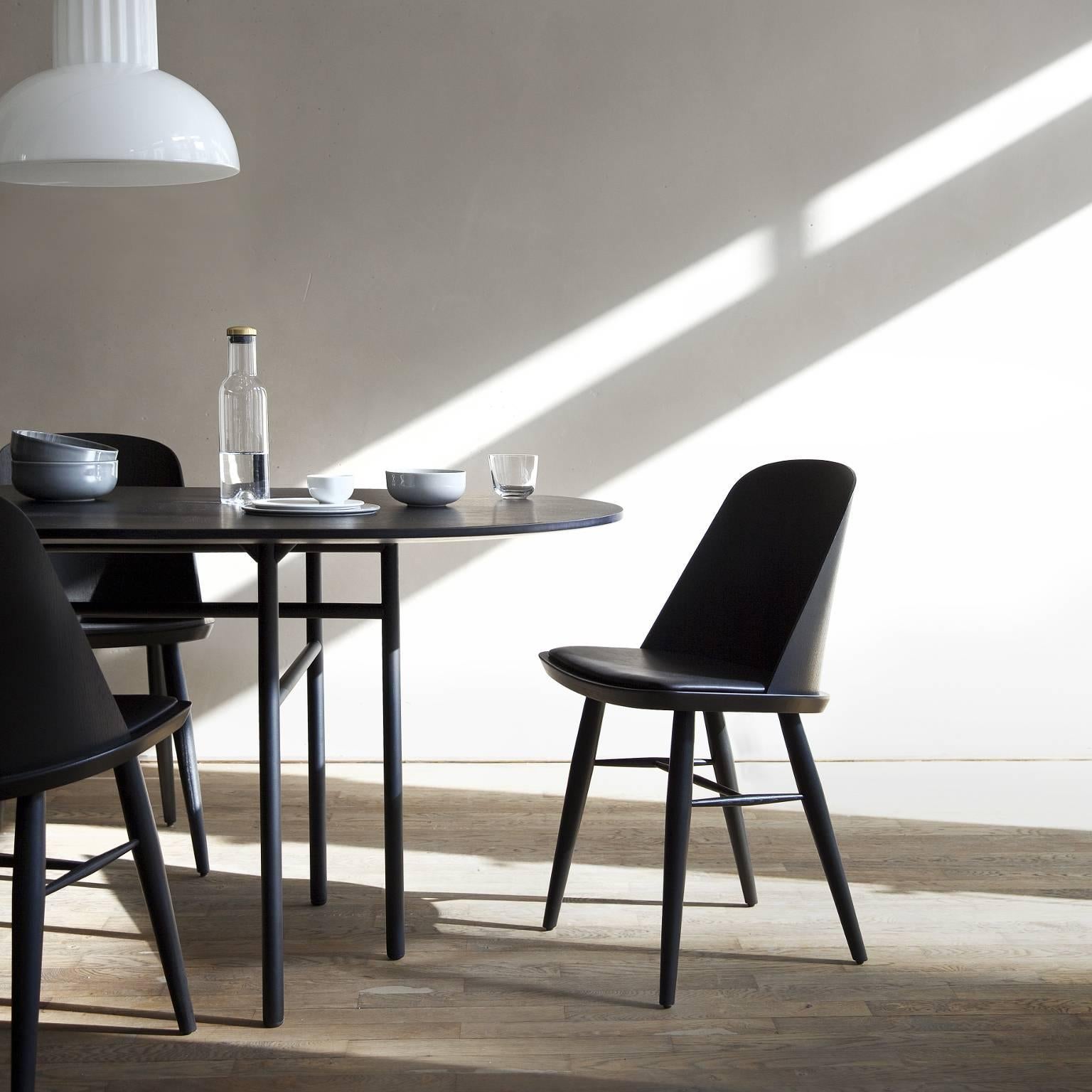 Synnes Dining Chair by Falke Svatun, Black Ash / Black Leather In New Condition In San Marcos, CA
