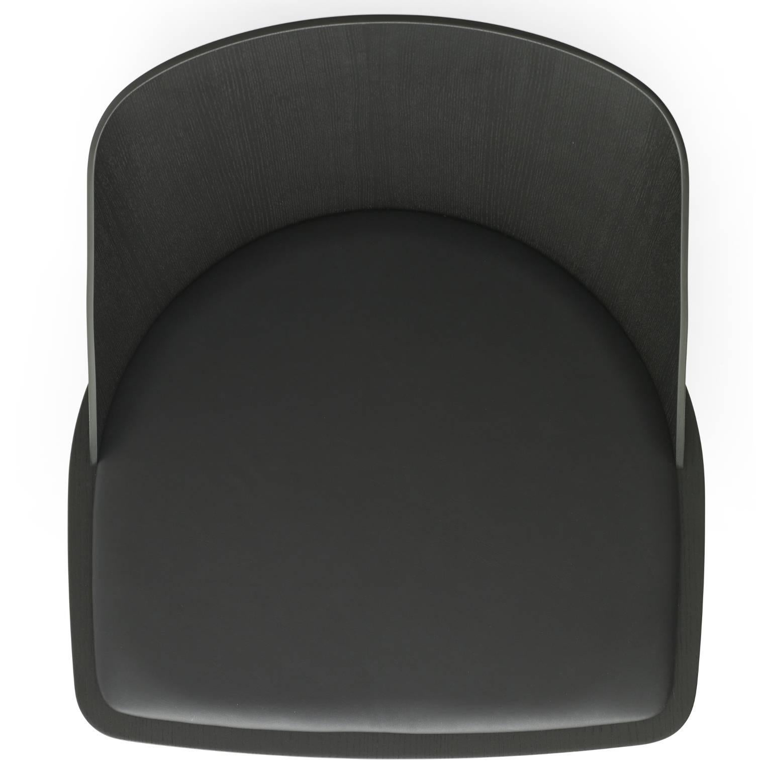 Chinese Synnes Dining Chair by Falke Svatun, Black Ash / Black Leather