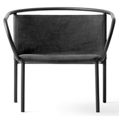 Afteroom Lounge Chair by Afteroom, in Steel with Black Leather