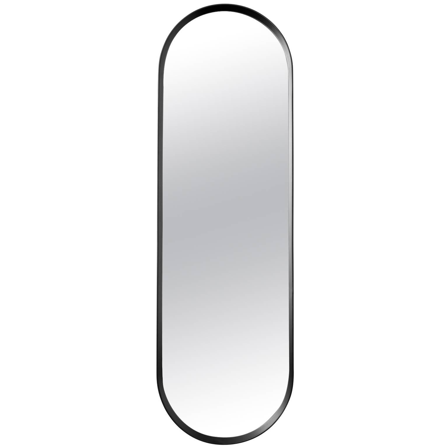 Oval Wall Mirror by Norm Architects, in Black Frame For Sale