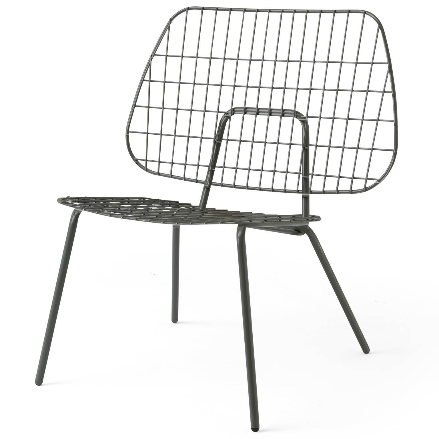 Chinese Wm String Lounge Chair by Studio WM, in Two-Pack, Black Steel Frame