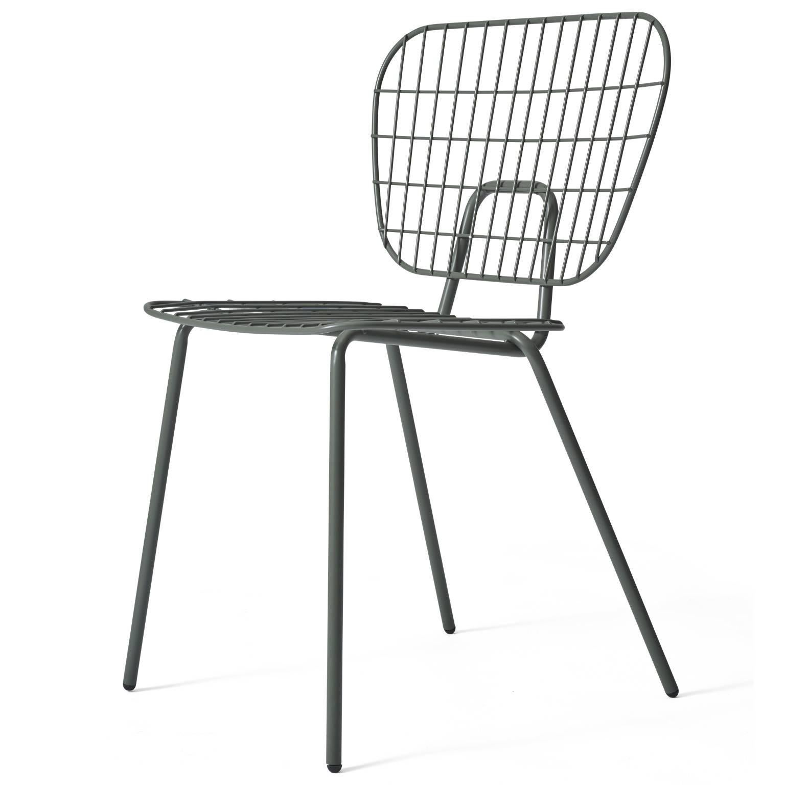 Chinese Wm String Dining Chair by Studio Wm, in Two-Pack, Black Steel Frame