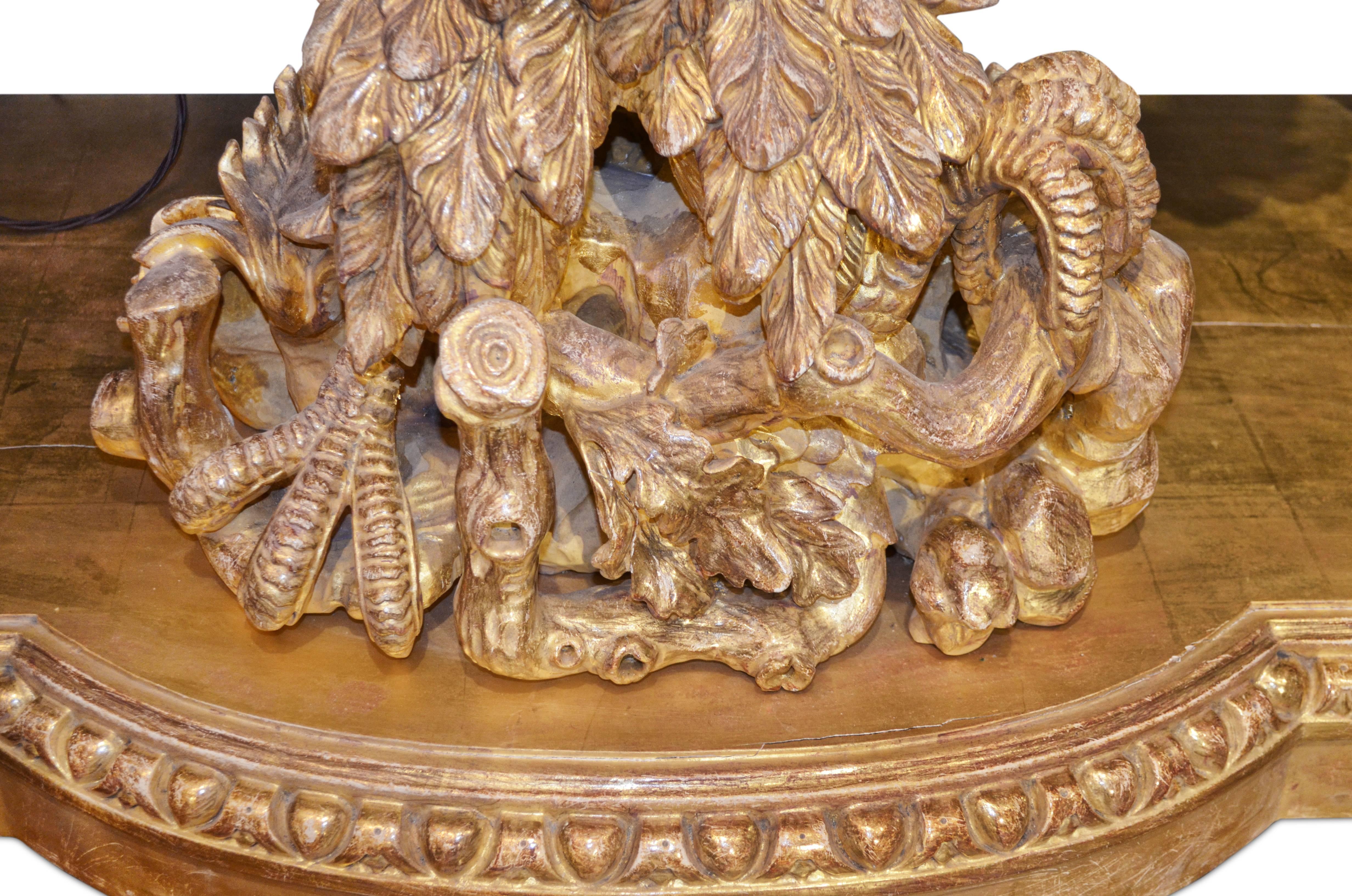 George II Pair of William Kent Design Carved Giltwood Eagle Consoles