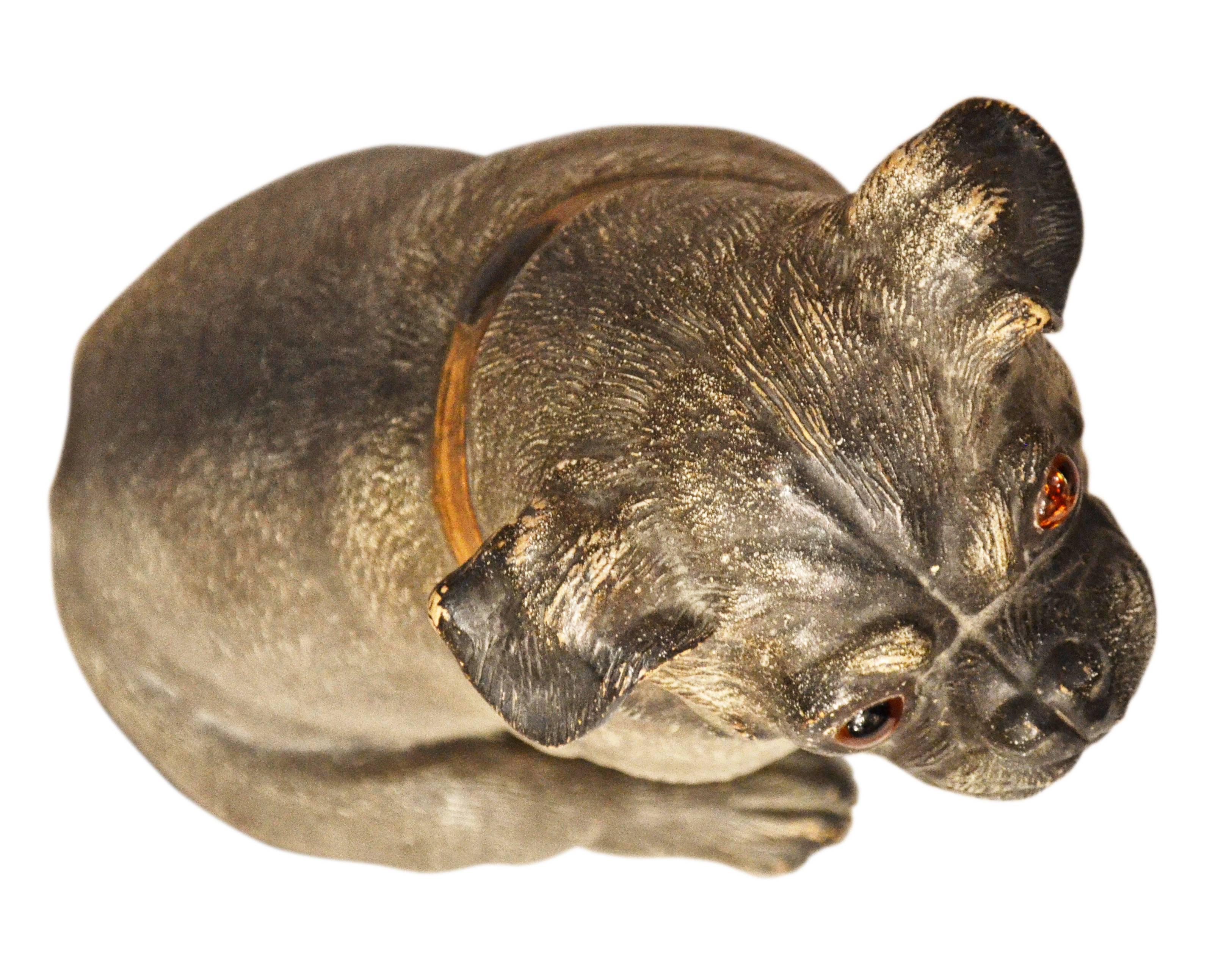 Austrian 19th Century Terracotta Pug In Good Condition For Sale In London, GB