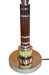 Ribbed Green and Brown Bakelite Dome Lamps