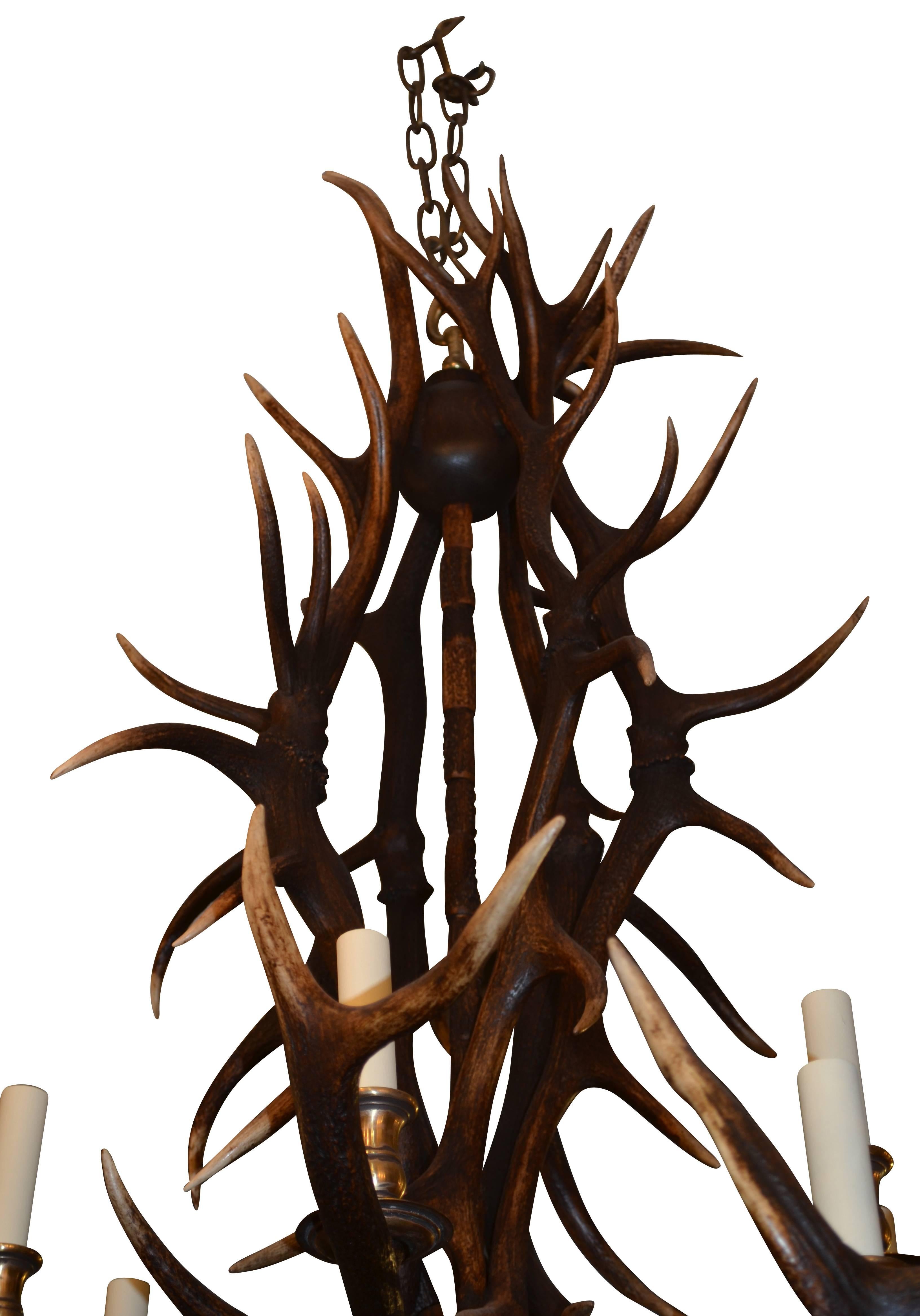 Anthony Redmile Scottish Red Deer Antler or Stag Horn Chandelier In Excellent Condition For Sale In London, GB