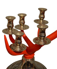 Anthony Redmile Scottish Stag Red Deer Antler Candlesticks