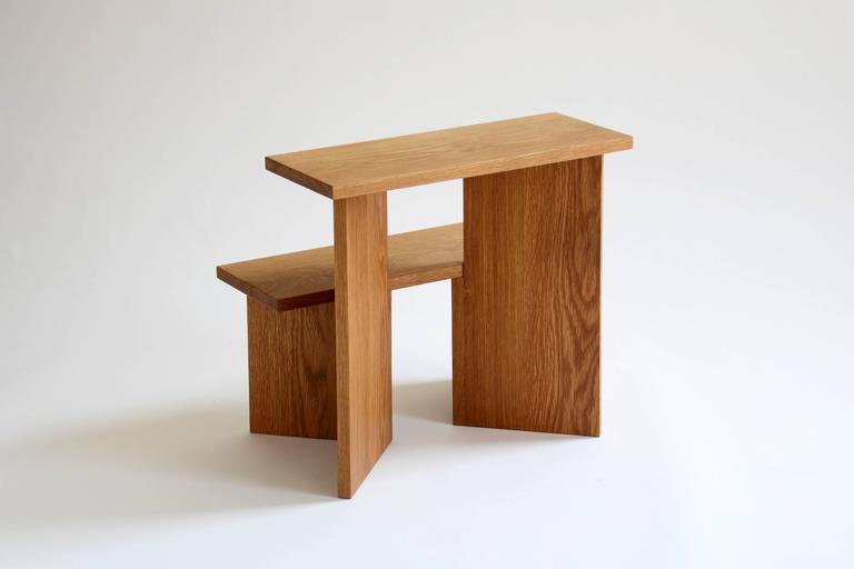 Given their usefulness, it is surprising that the common step stool is such an overlooked piece of furniture. Steps is a simple rethinking of this established type and is proportioned to work equally well as steps or a stool when extra seating is