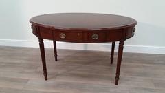Arthur Brett Regency-style Mahogany Oval Writing Table with Leather Top