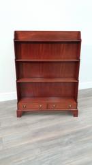 Arthur Brett Mahogany Free - Standing Open Bookshelf with Two Drawers