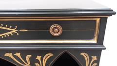 Arthur Brett Victorian Style Painted Gothic Open Bookcase with Top Drawer