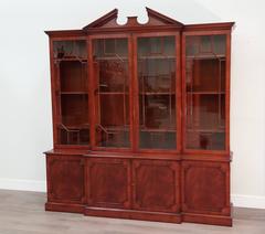Arthur Brett Mahogany Four-Door George III-style Breakfront Bookcase