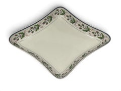 Piatto quadrato in Creamware georgiano di Wedgwood, modello 1440, 1800 circa