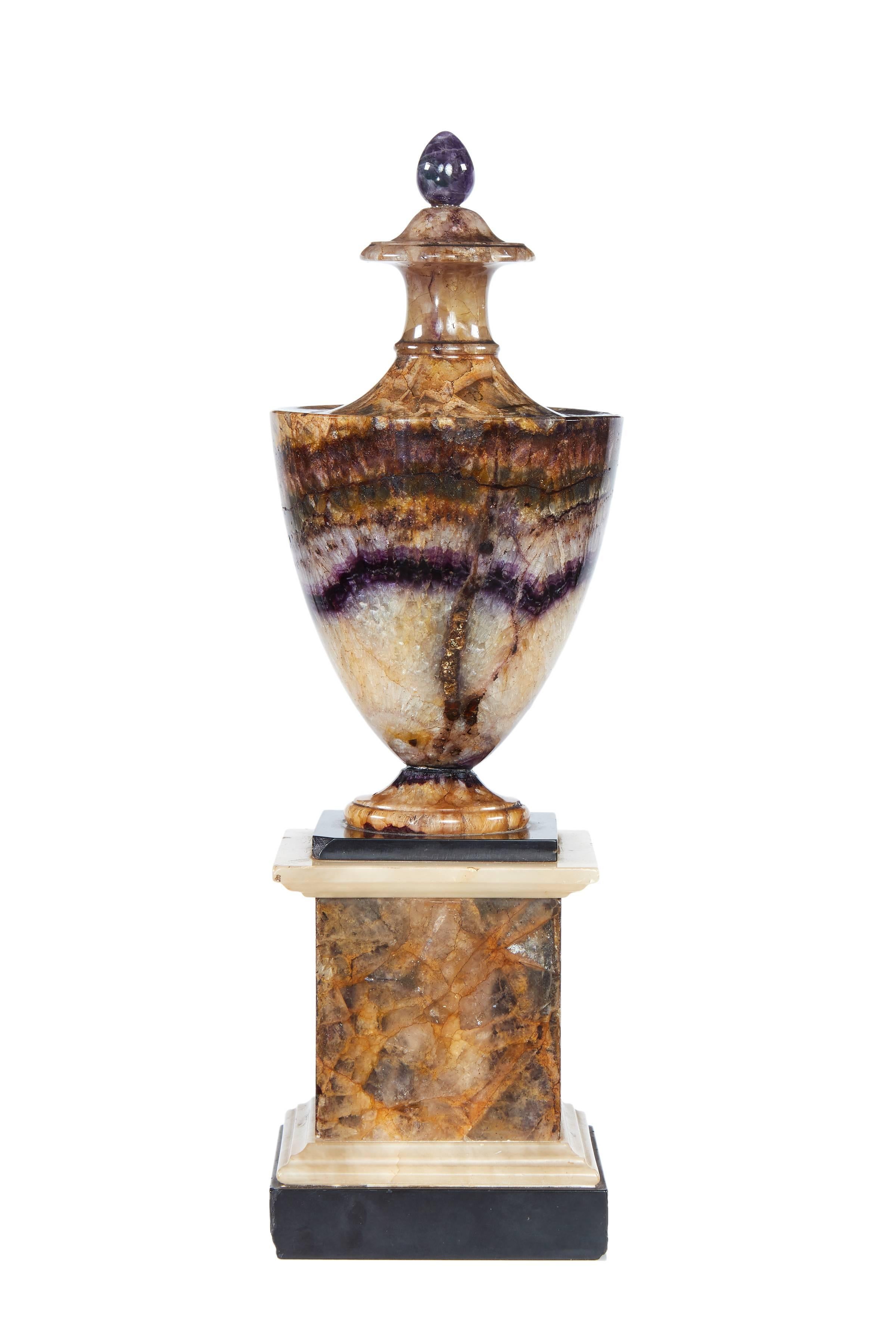 English Early 19th Century Blue John and Marble Urn