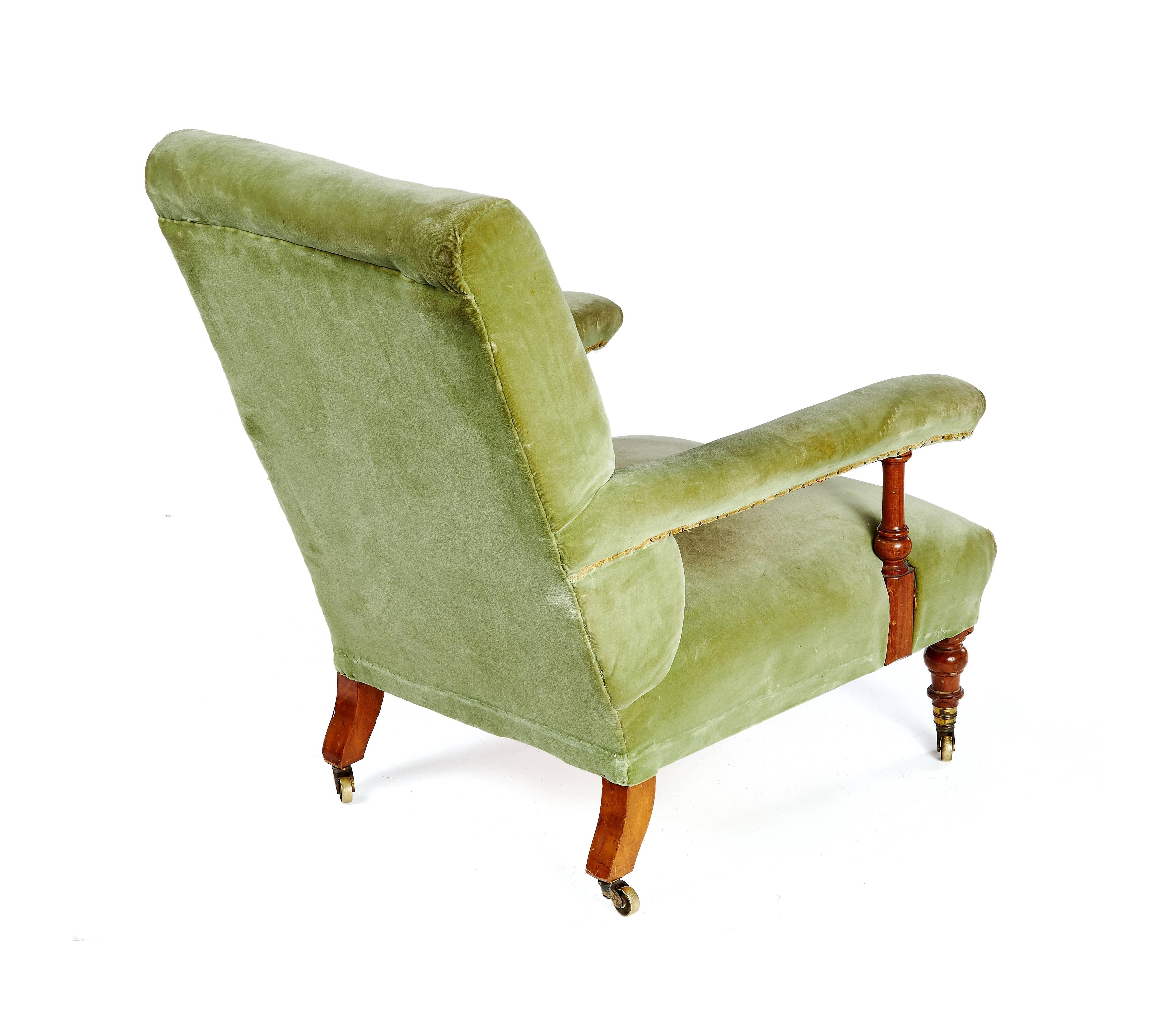 19th Century Victorian Walnut Easy Open Armchair by Howard & Sons Ltd