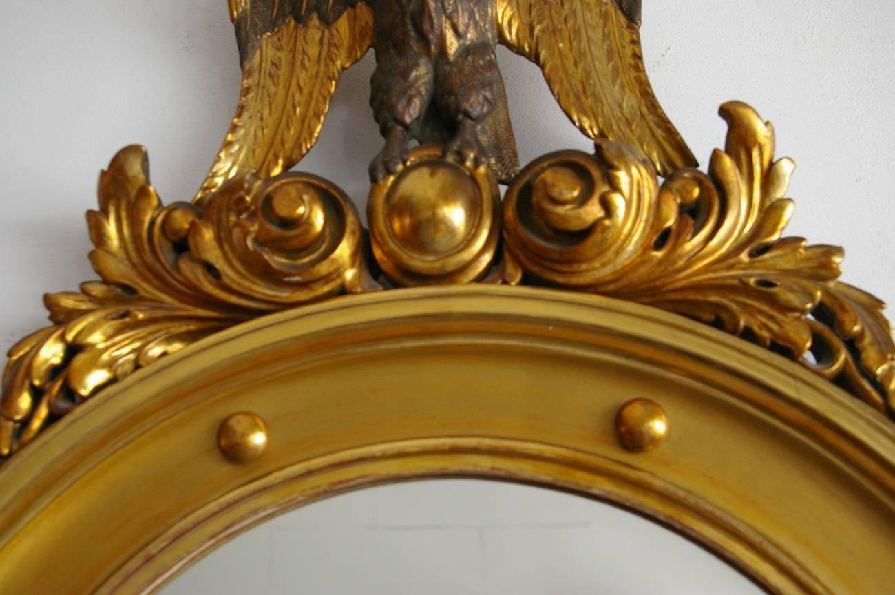 Regency Early 20th Century Gold-Plated Eagle Mirror