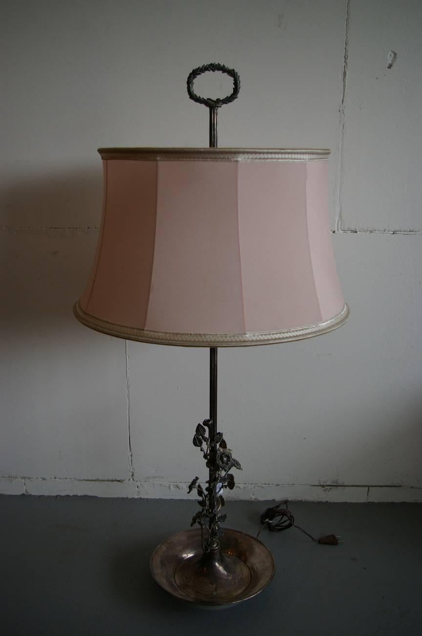 Hand-Crafted Beautiful Valmazan Silver Plated Table Lamp from 1960