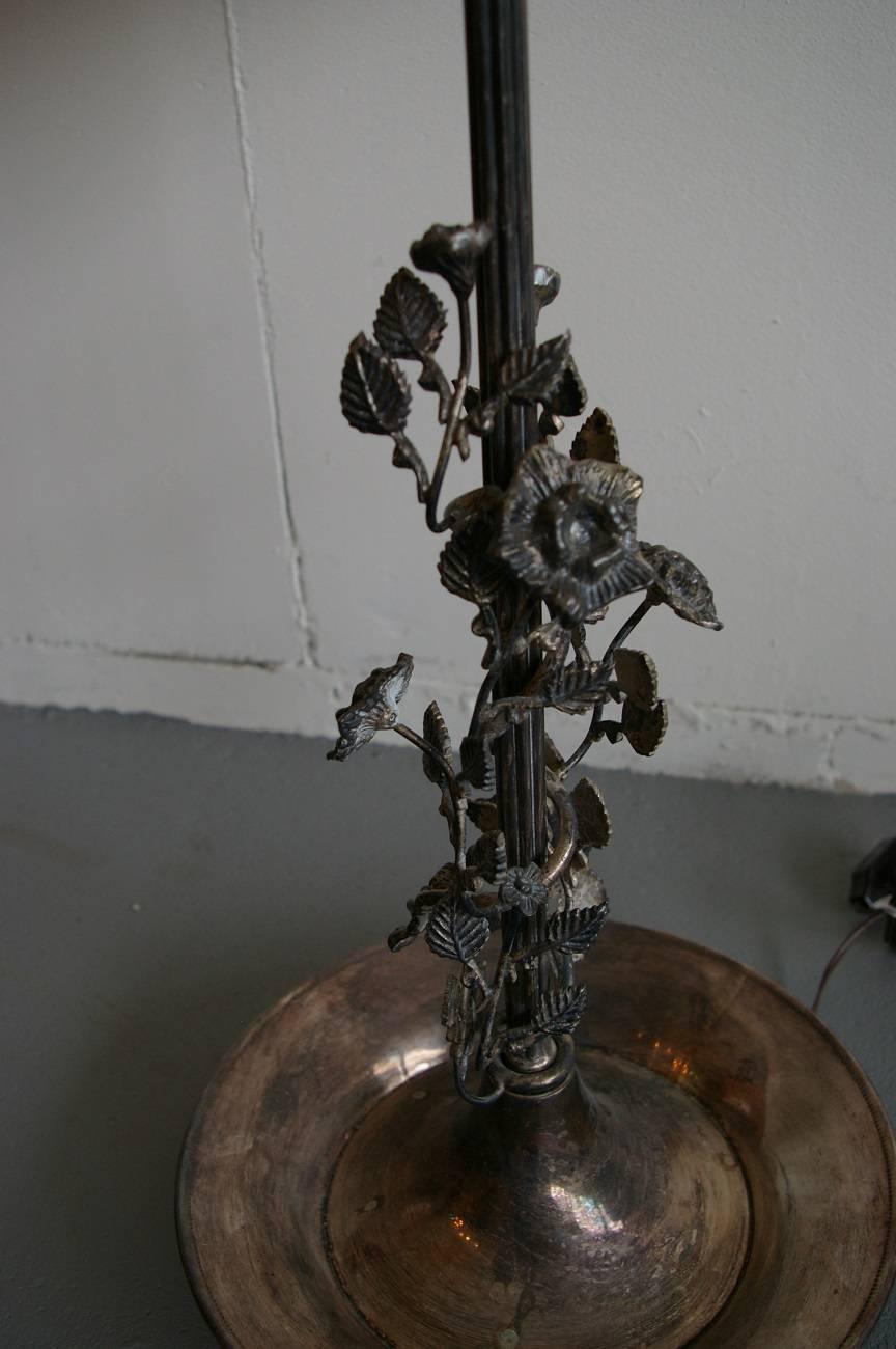 Neoclassical Revival Beautiful Valmazan Silver Plated Table Lamp from 1960
