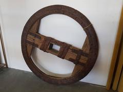Late Medieval Forged Iron and Hardwood Wagon or Chariot Wheel