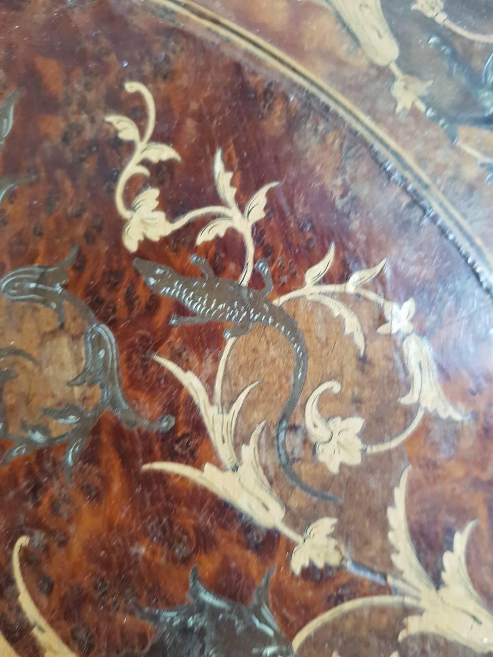 European Late 19th Century Mythological Marquetry Table-Top