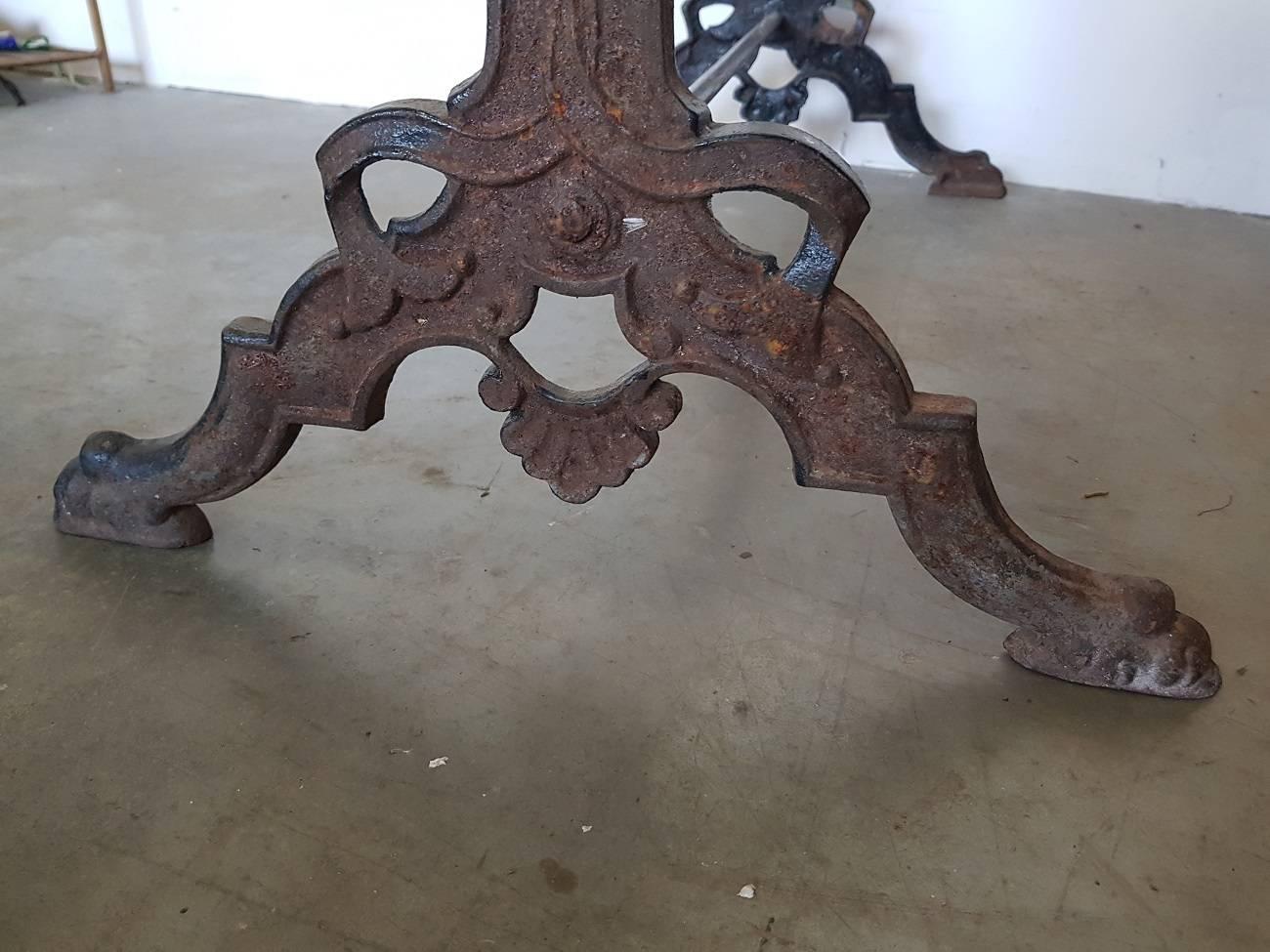 Late 19th Century Cast Iron French Bistro Table 1